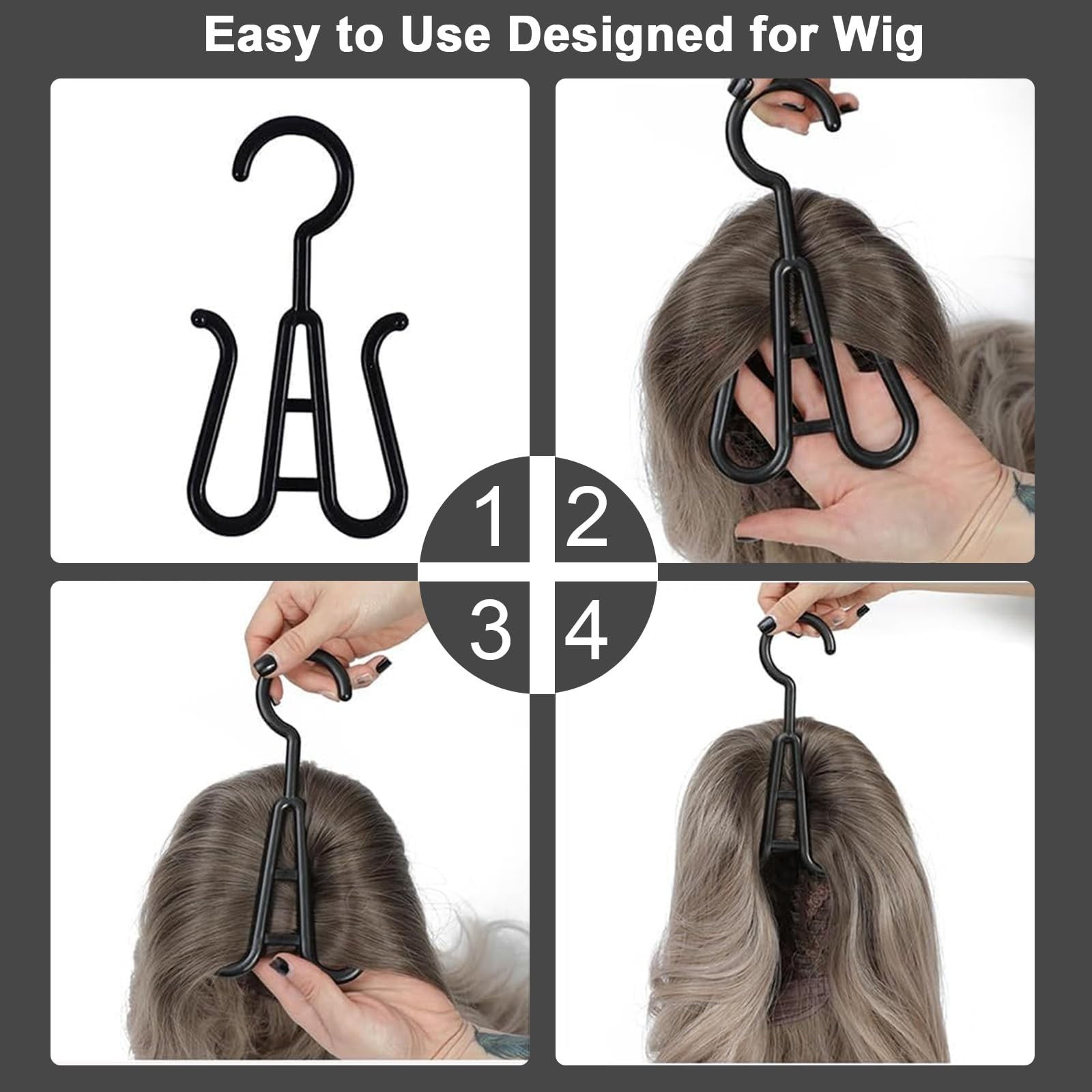 Jonley 4Pcs Extra Long Wig Storage Bags with Hanger, 31.5in*11.5in, Black