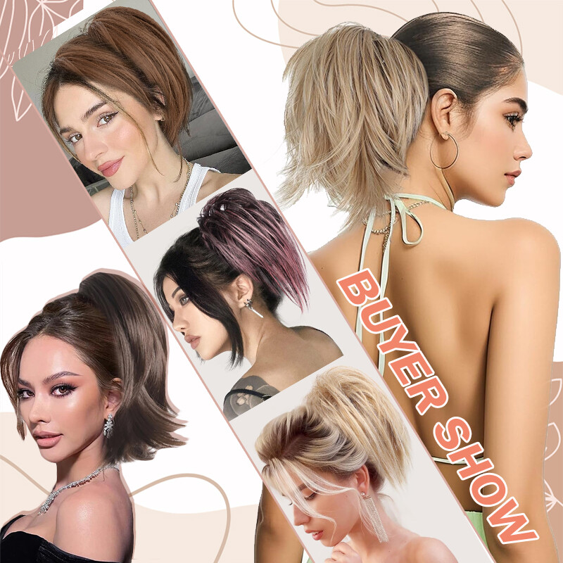 Bendable Short Ponytail Extensions High Fluffy Bun Curly Hairpiece Pony Tail GBP
