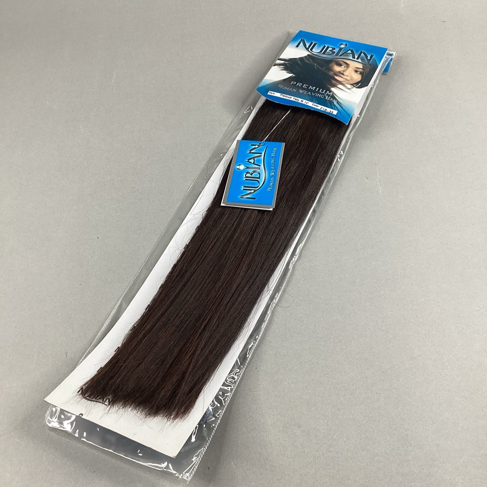 14” Straight Weave #F1B/33 Auburn Black Nubian Synthetic Blend Hair Extensions