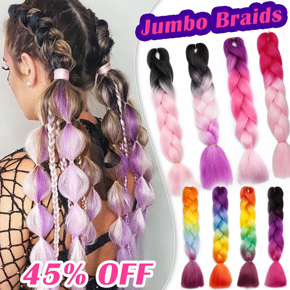 High Quality Box Braids Jumbo Braiding Hair Extensions 24inch Afro Twist Ombre H
