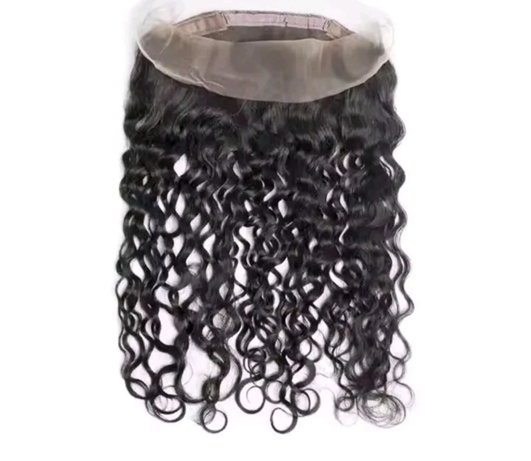 12A 24INCHES 360 LACE FRONTAL BRAZILIAN INCH NATURAL COLOUR 1B# WATER WAVES 120g