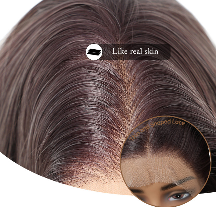 Long Wavy Rooted Pale Blonde Mix Lace Front Synthetic Hair Heat Ok Wigs