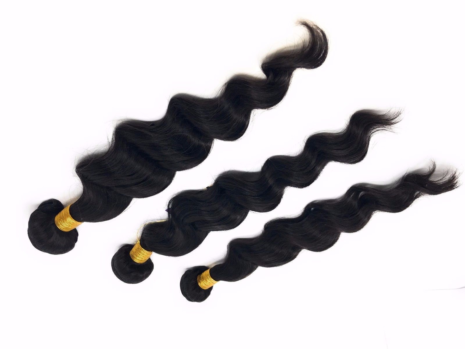 9A Loose Wave Virgin Remy 100 Human Hair Natural Black Sew In Ali 1 & 3 Bundles