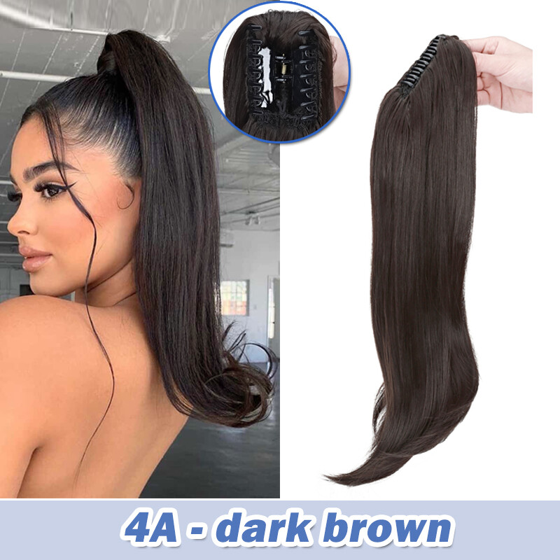 Ponytail Claw on Clip in Hair Extension Synthetic Hairpiece As Human Hair Curly