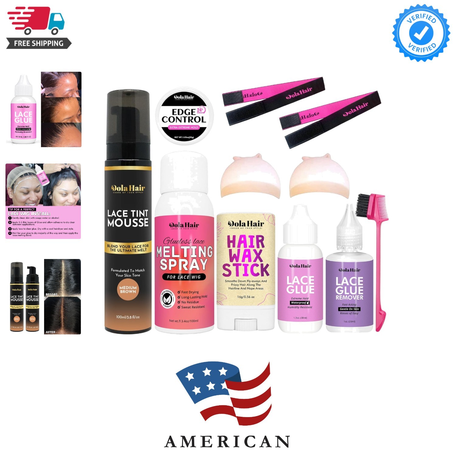 Lace Glue Kit – Complete Set with Lace Tint Mousse, Wig Installation & Meltin…