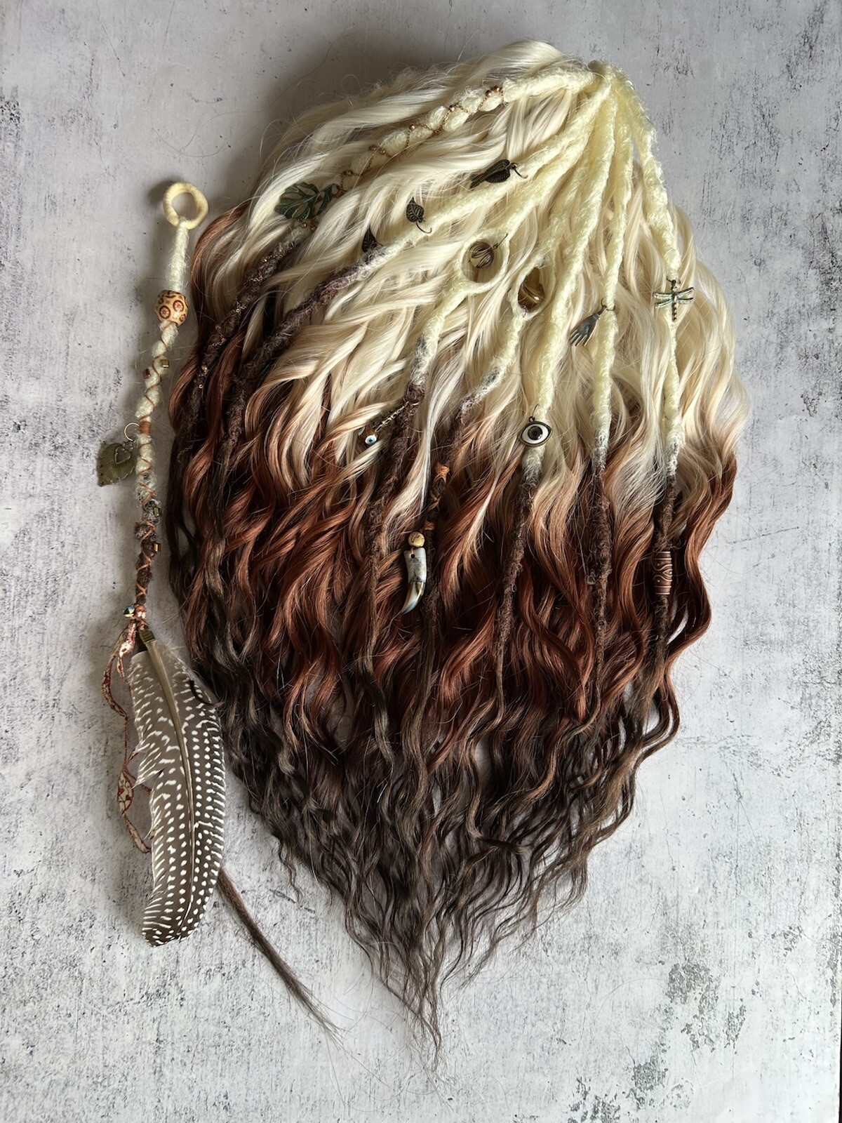 Dreadlocks Boho Curls DE 60 pieces – 120 ends + free elastic band decoration