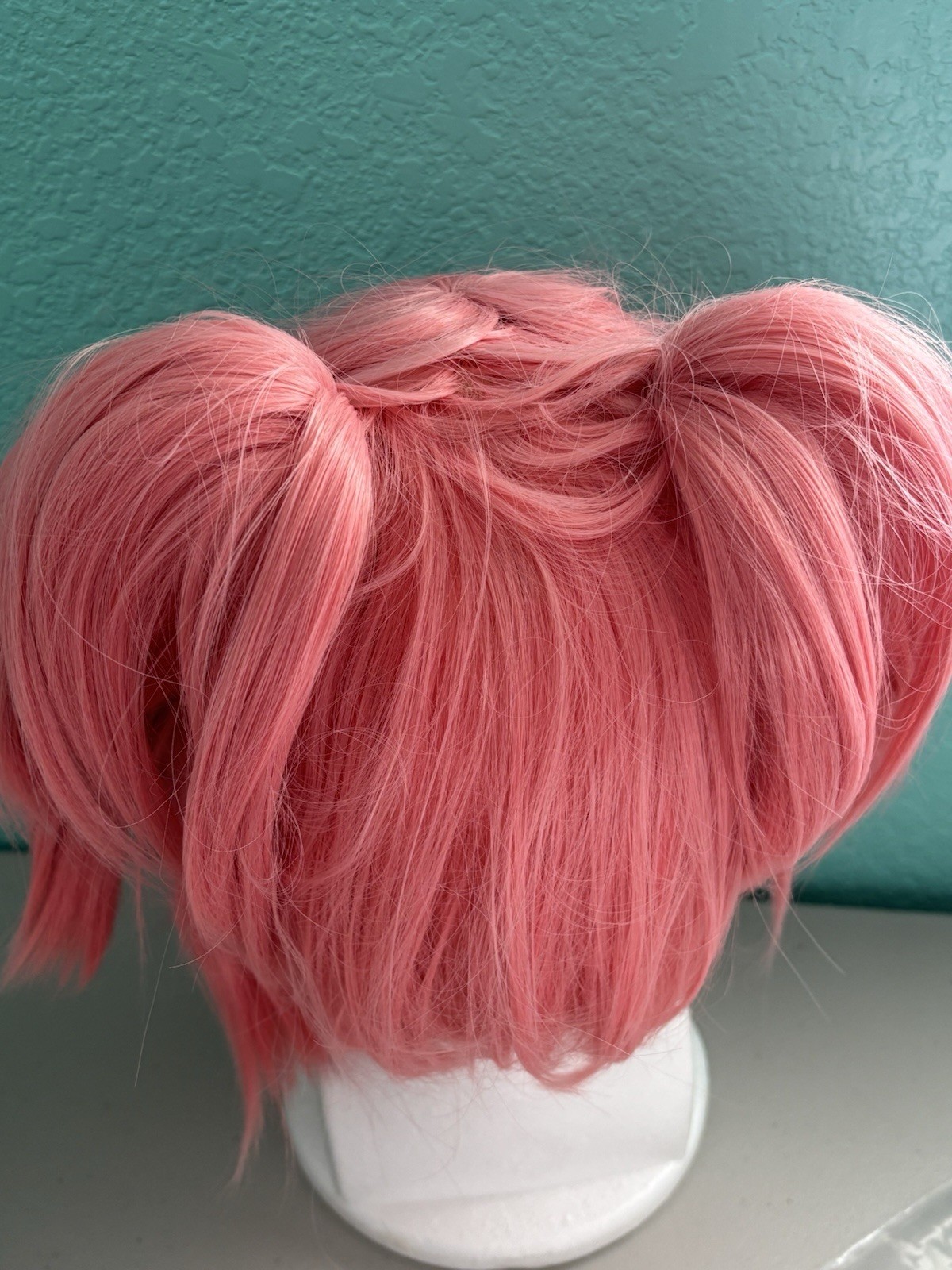 Pink Cosplay Wig with 2 Clips Ponytails for Girls and Women Short By Anangel
