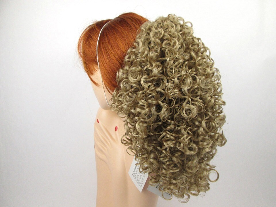 16″ LONG FULL LAYERED SPIRAL CURLS CURLY HAIR PONYTAIL HAIRPIECE BANANA CLIP