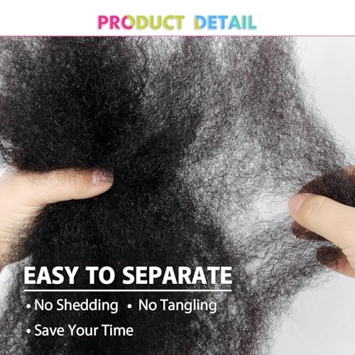 Afro Kinkys Bulk Synthetic Hair 3 Pcs/Lot（150g）Natural Black Afro 12 Inch 1B