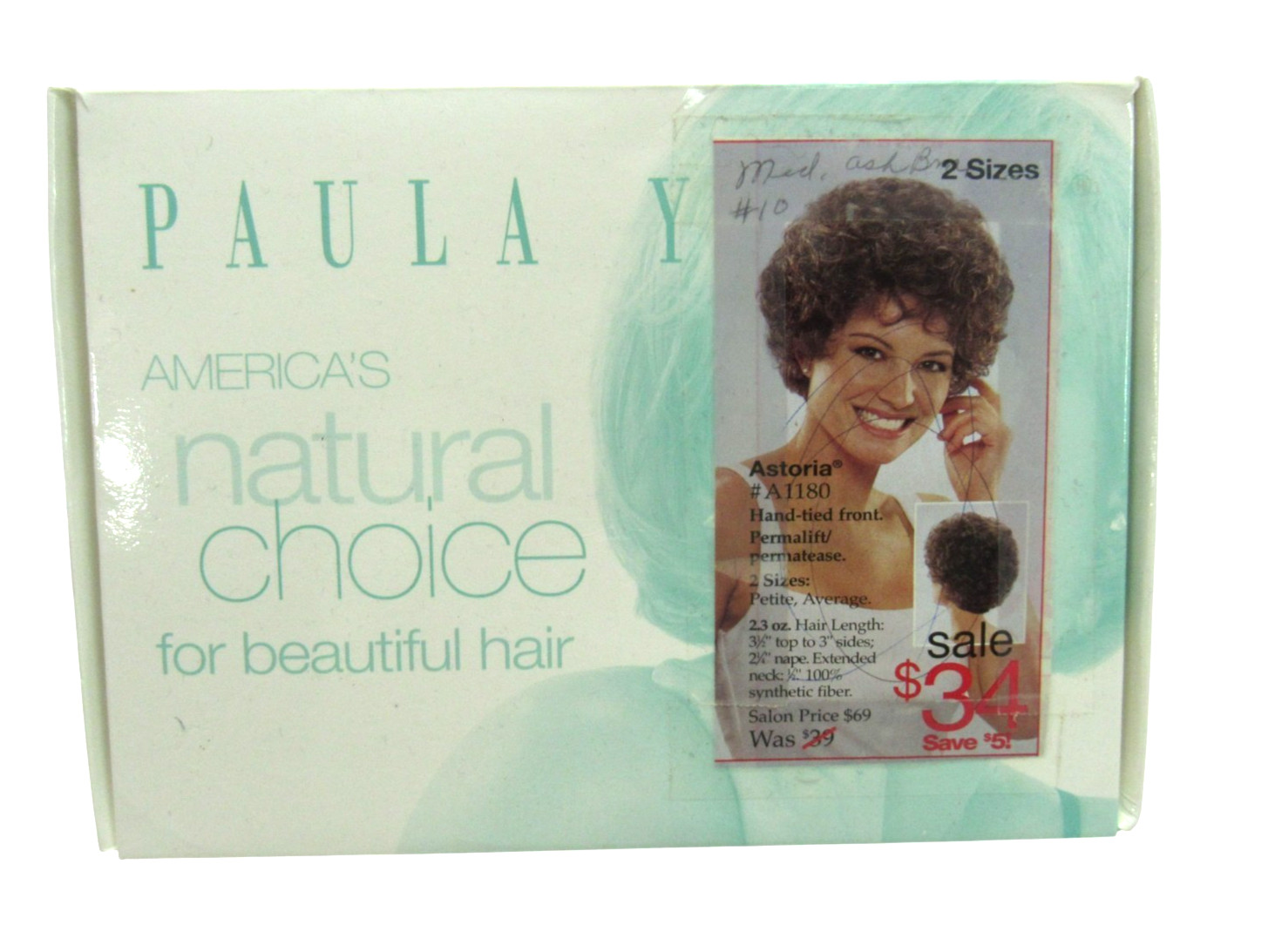 NIB PAULA YOUNG #1180 ASTORIA WIG Medium Ash Brown SHORT CURLS Synthetic Hair L