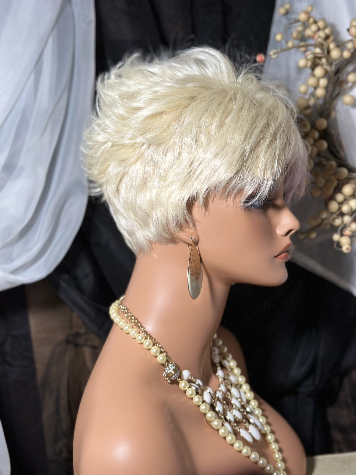 HOT PIXIE MIX Platinum & Pink Shade With Angular Spikey Tips, unique WIG💋