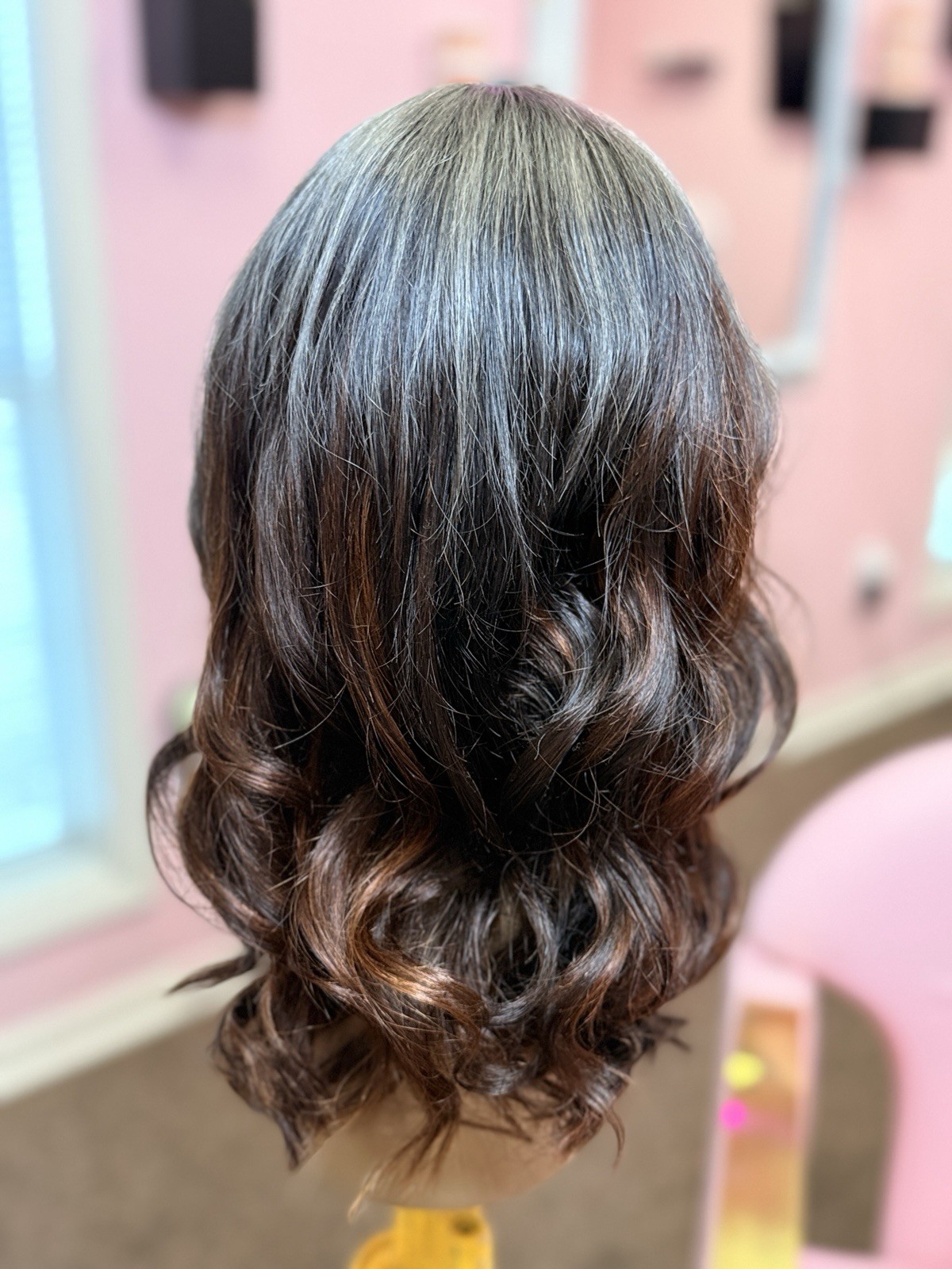 100% Human Hair Wig Salt And Pepper With Highlights