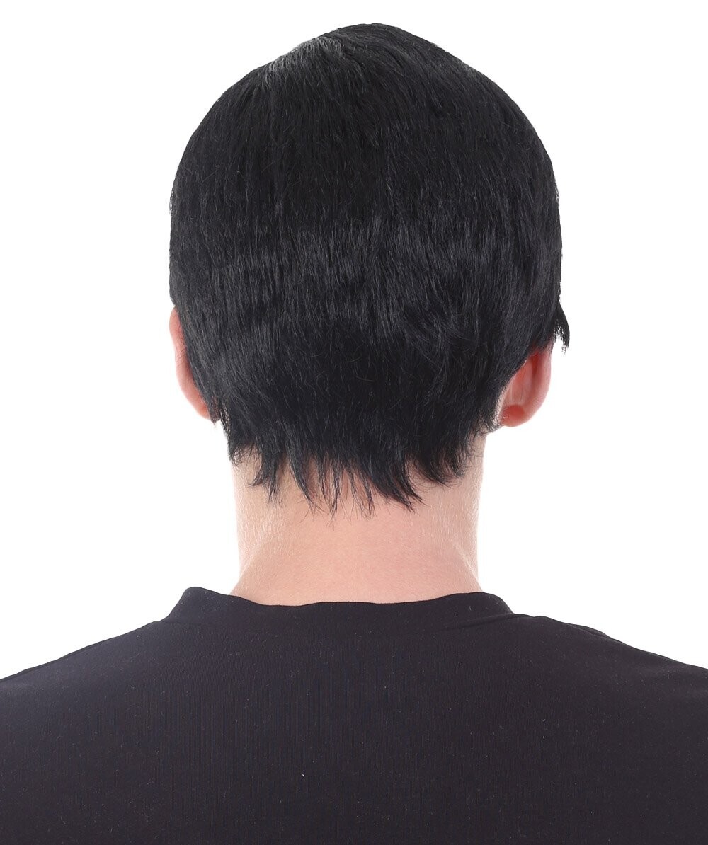 Adult Men’s Movie Wig, Black TV/Movie Wigs, Premium Breathable Capless Cap