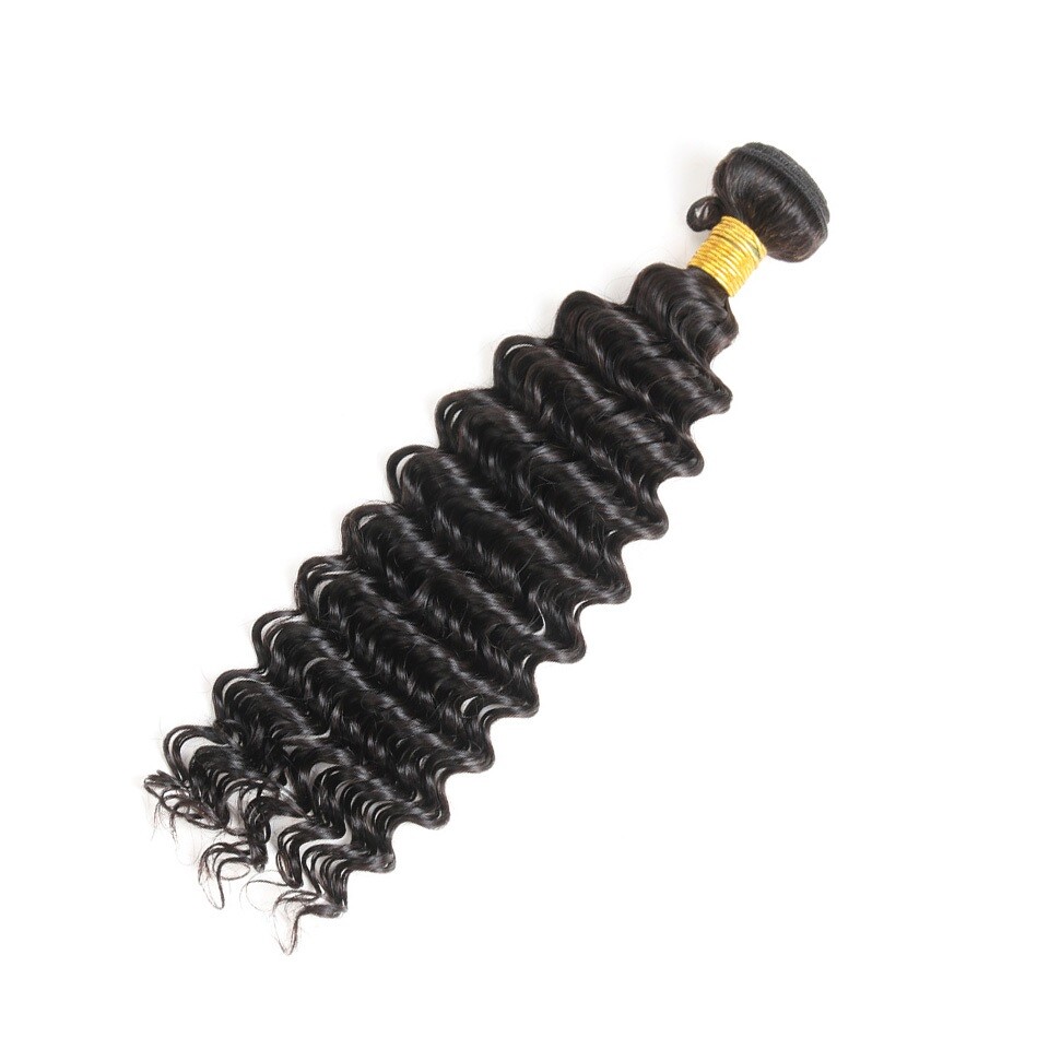 Popular Natural Black Hair Deep Curl 100 Brazilian Virgin Human Hair 10-28 In
