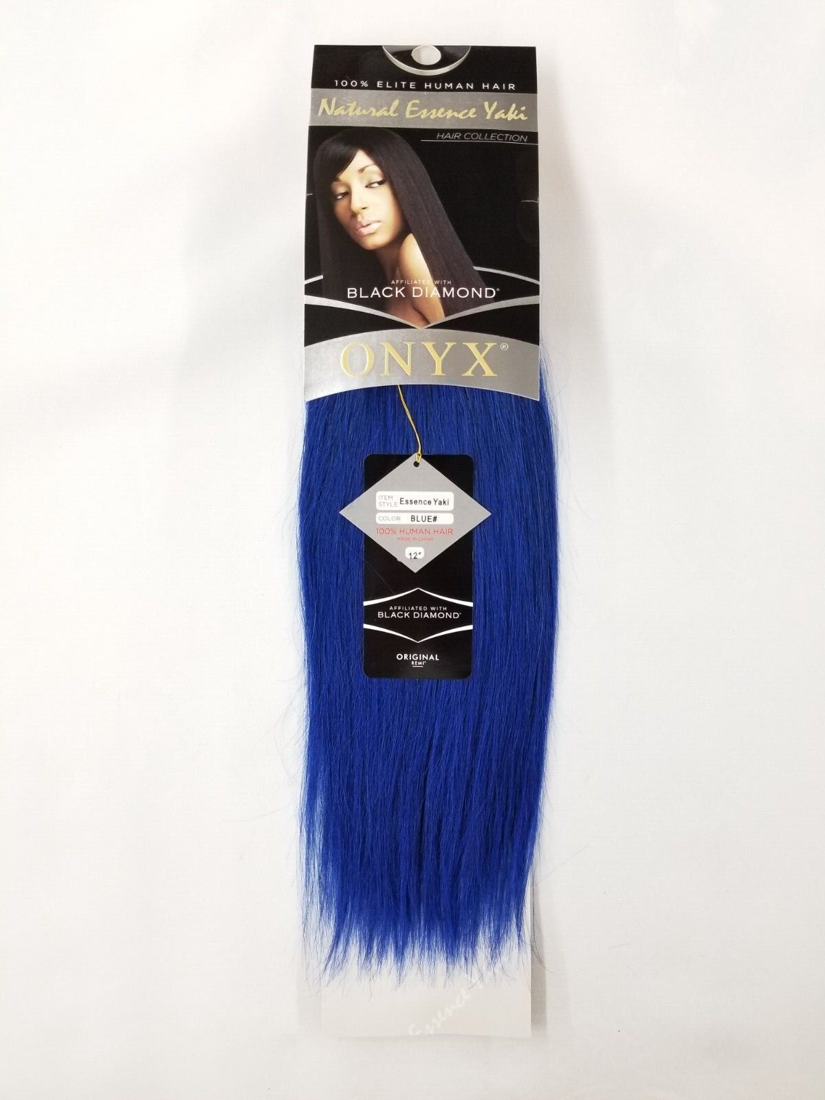 ONYX Black Diamond 100% Human Hair Natural Essence Yaki Weave Extension Blue