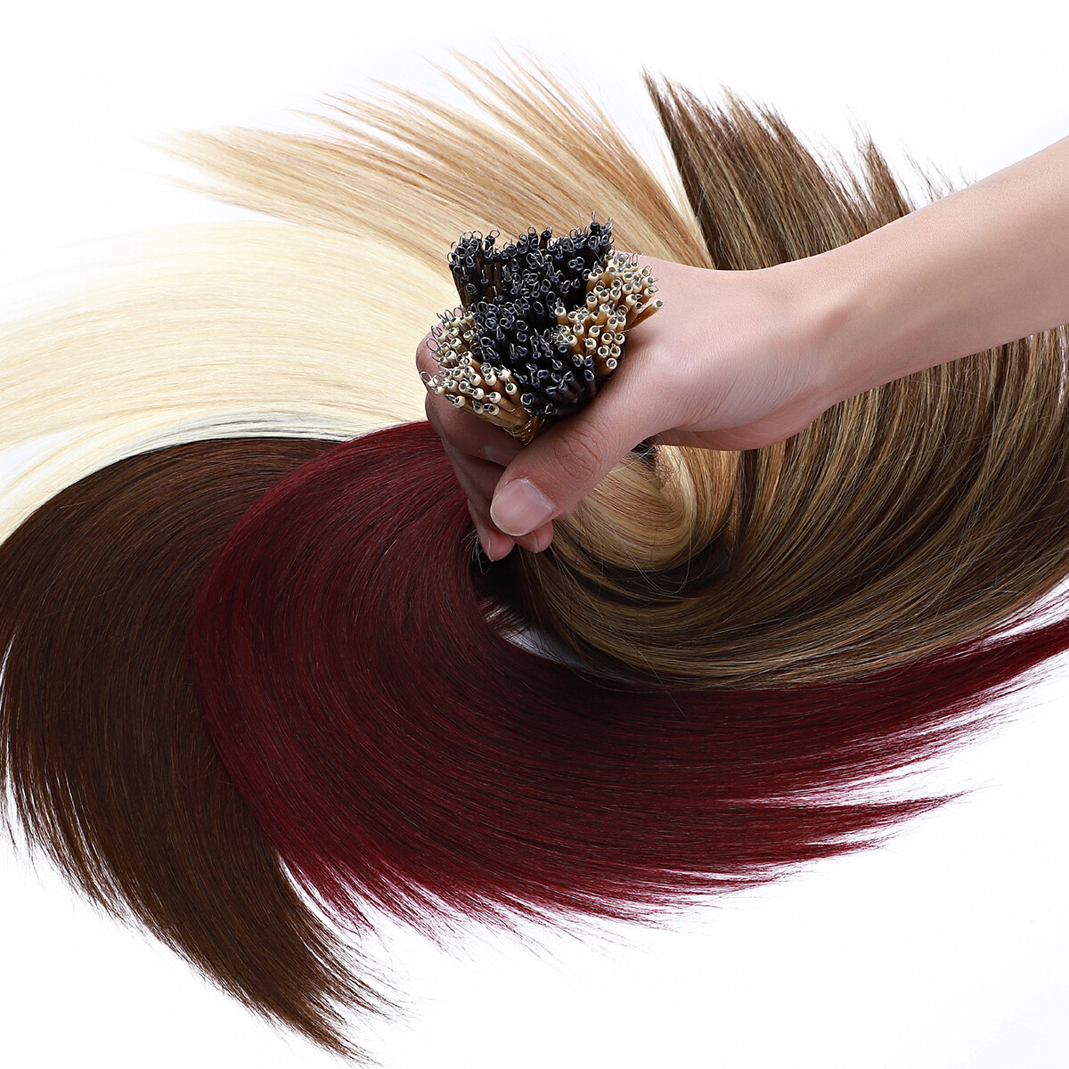200G+ Thick 100% Remy Human Hair Extensions Nano Ring Micro Loop Beads Highlight
