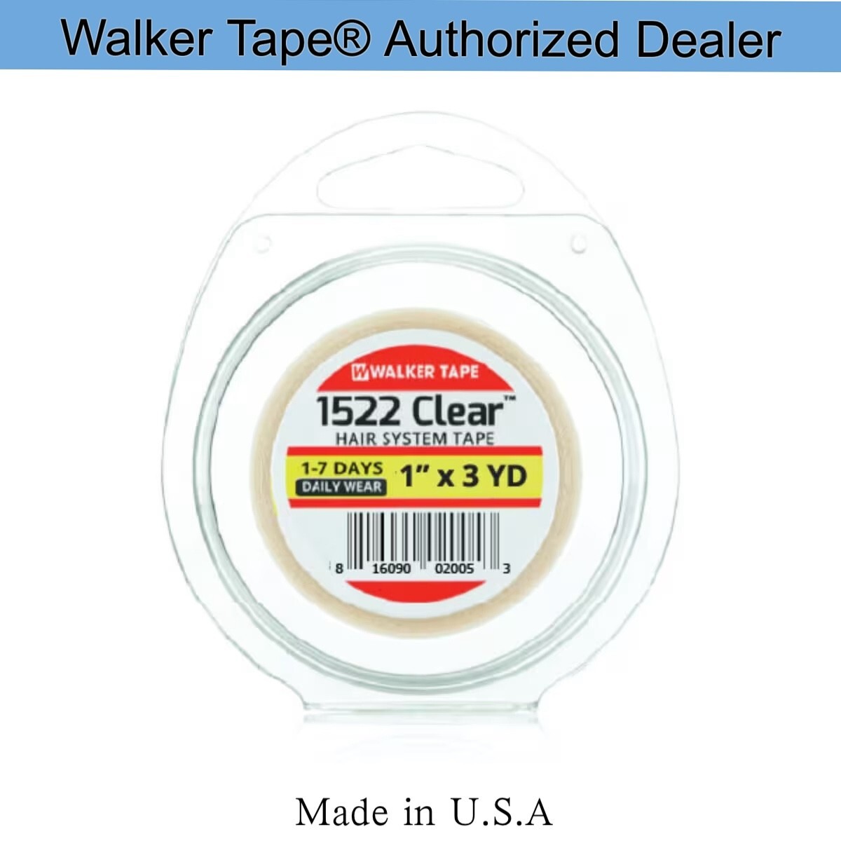 Walker 1″ x 3Yards 1522 Clear Tape, Daily Wear Hair System Tape Roll
