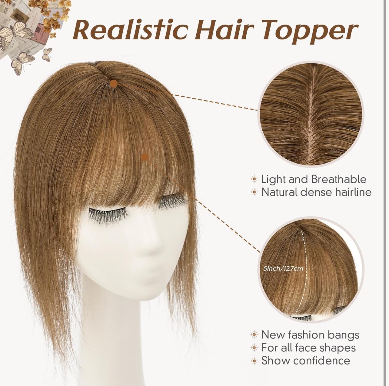 Rich Choices 3D Cover 10 inch 100% Real Remy Human Hair Topper