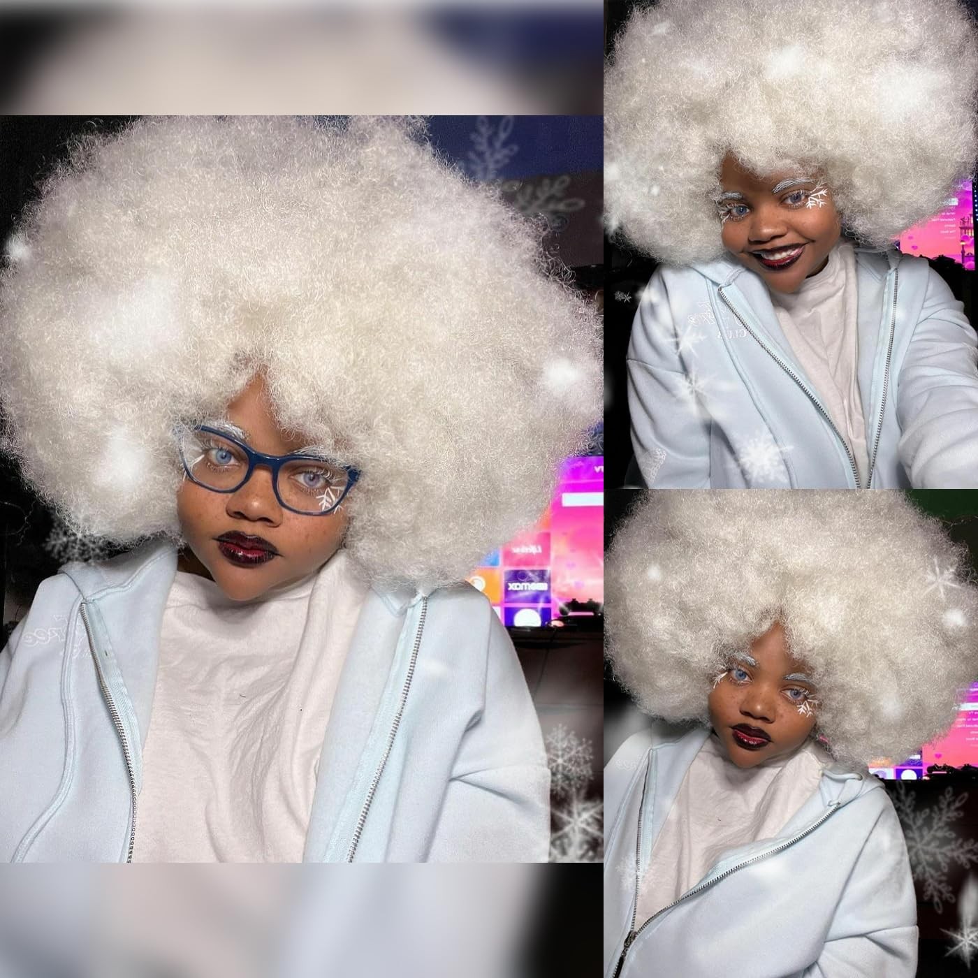 Short Afro Wig with Bangs for Black Women Afro Kinky Curly Wig 70s Premium Sy…