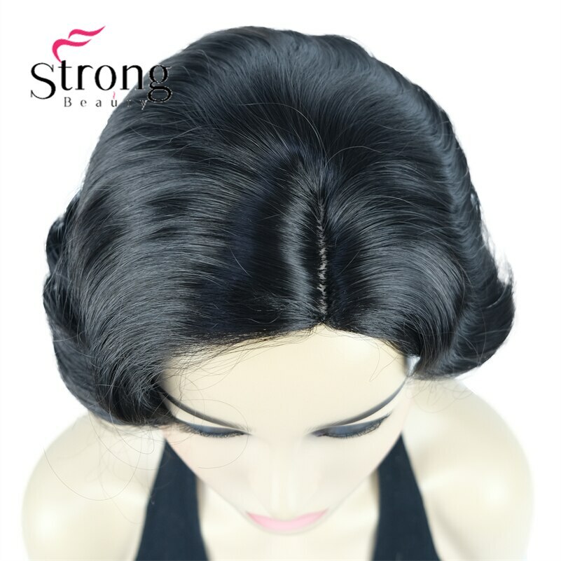 Finger Wave Wig Bob Short Curly Synthetic Hair Women 1920s Cosplay Party