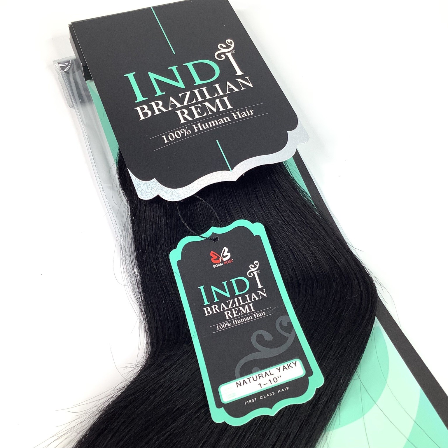 Bobbi Boss INDI Brazilian Remi 100% Human Hair Extensions Natural Yaky 10″ #1