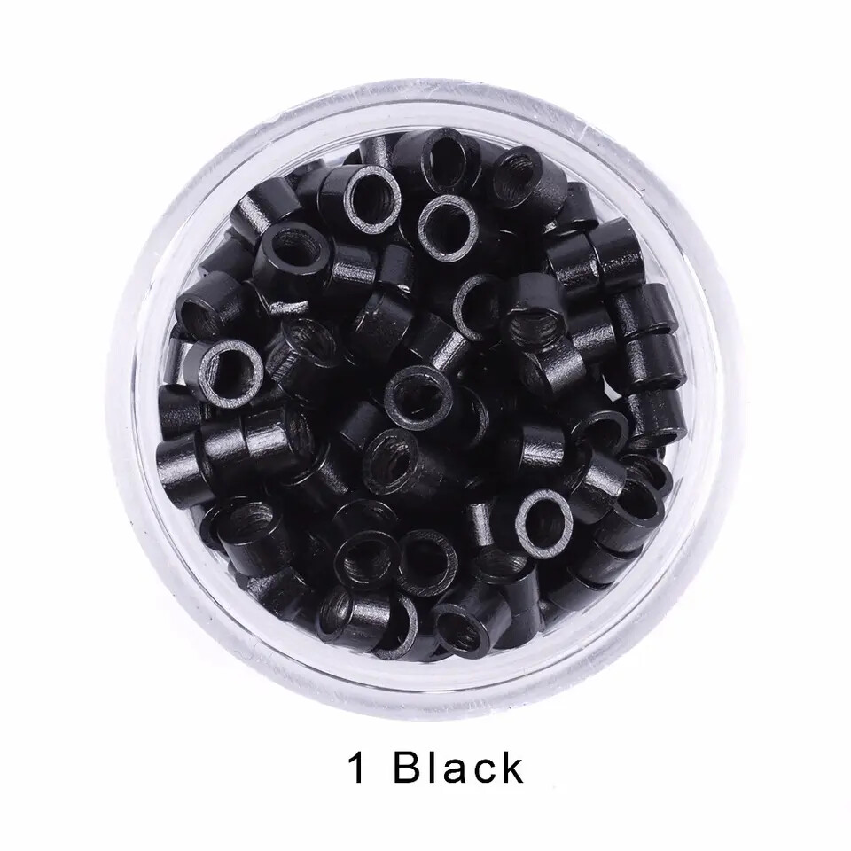 Fusion Screw Threaded Micro Ring Beads 4mm For Stick I-Tip Hair Extensions