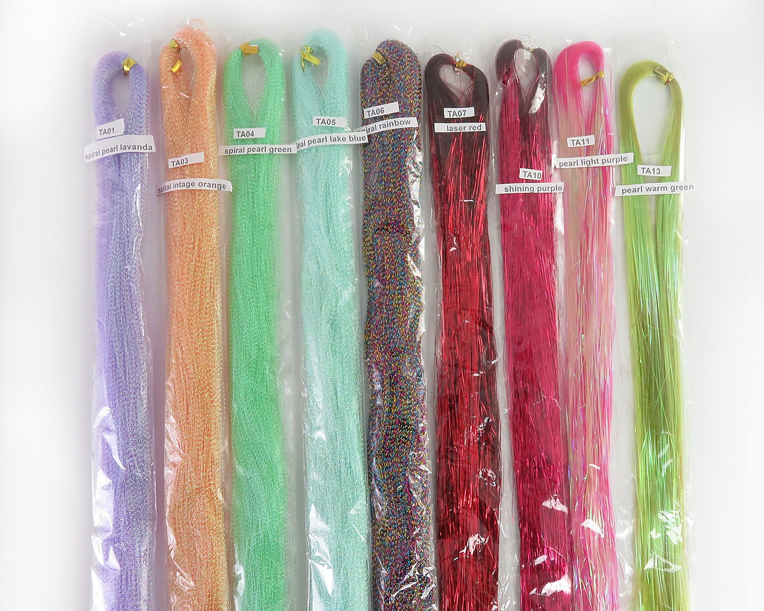 US 600 Strands Holographic Sparkle Woman Hair Glitter Tinsel Extensions Dazzles