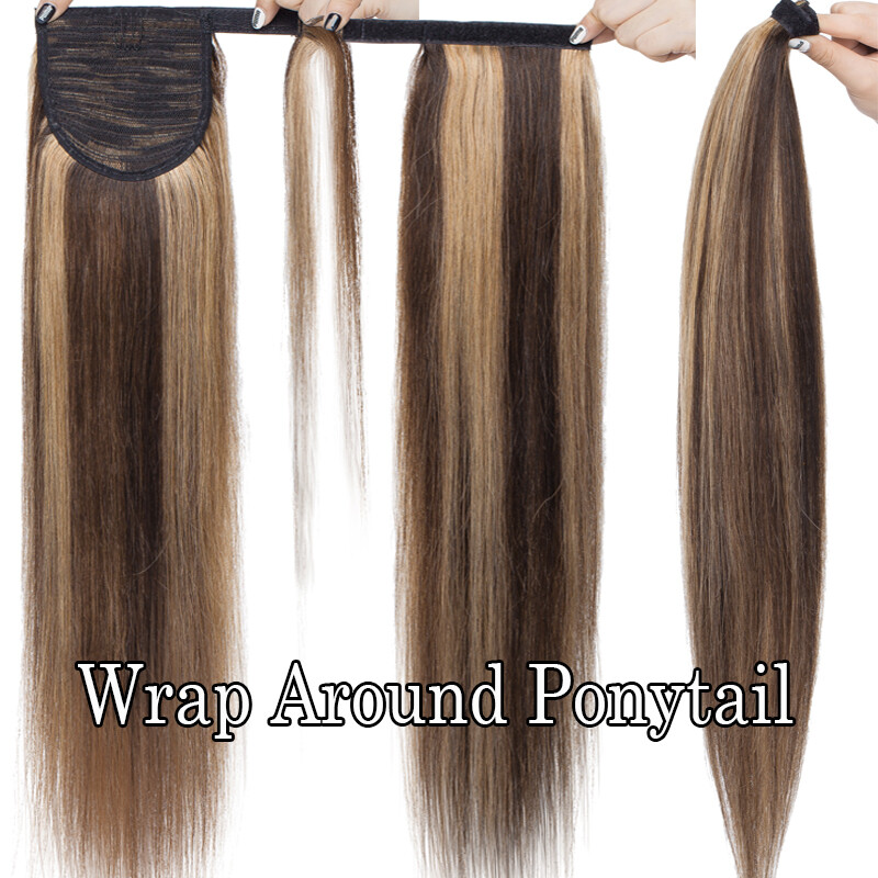 Russian CORN WAVE Clip In Remy Human Hair Extensions Wavy Curly Wrap One Piece F
