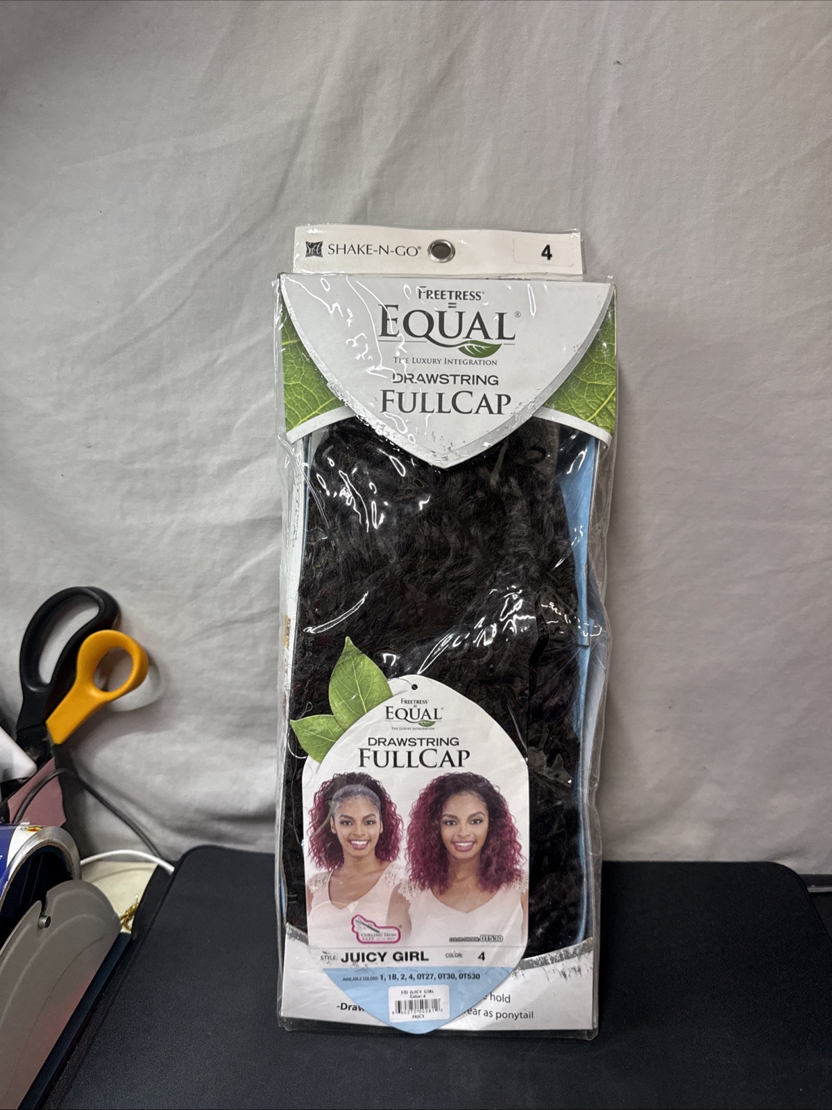 JUICY GIRL •FREETRESS EQUAL SYNTHETIC DRAWSTRING FULL CAP HALF WIG• COLOR 4