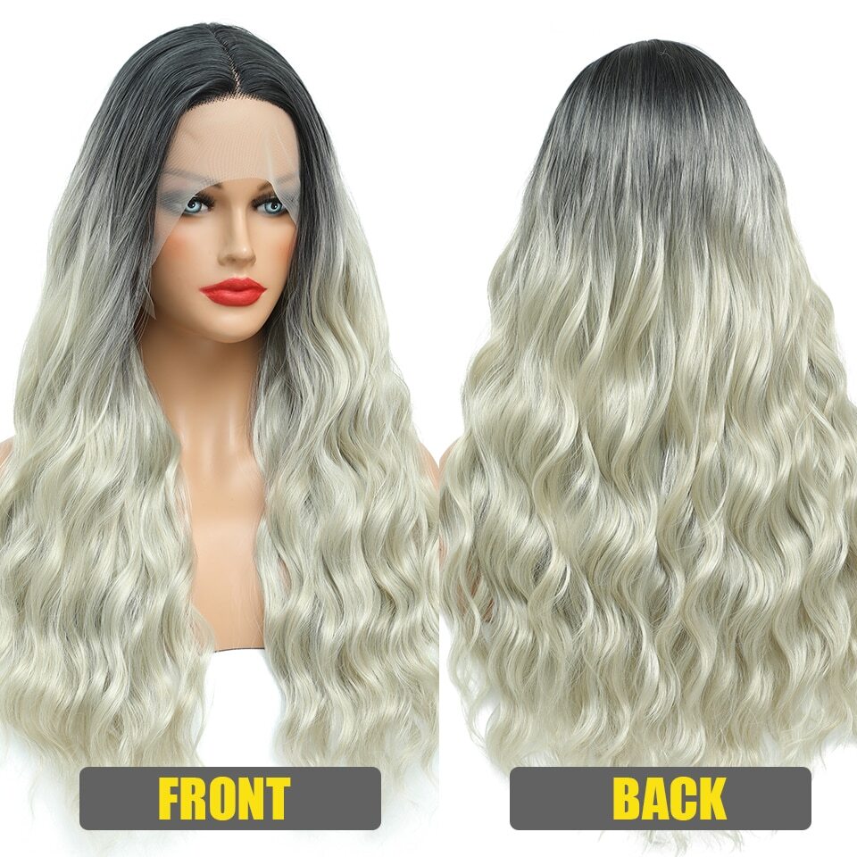 Synthetic Lace Wig Wave Synthetic Wigs for Women Heat Resistant Blonde Ginger