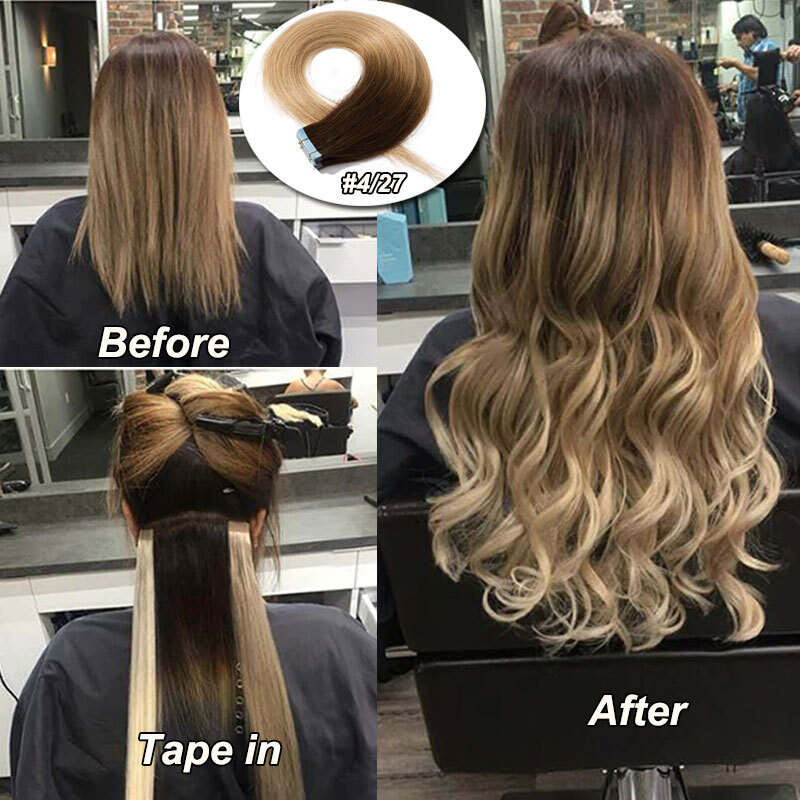 CLEARANCE Tape In 100% Real Remy Human Hair Extensions Skin Weft 10/20PCS Blonde