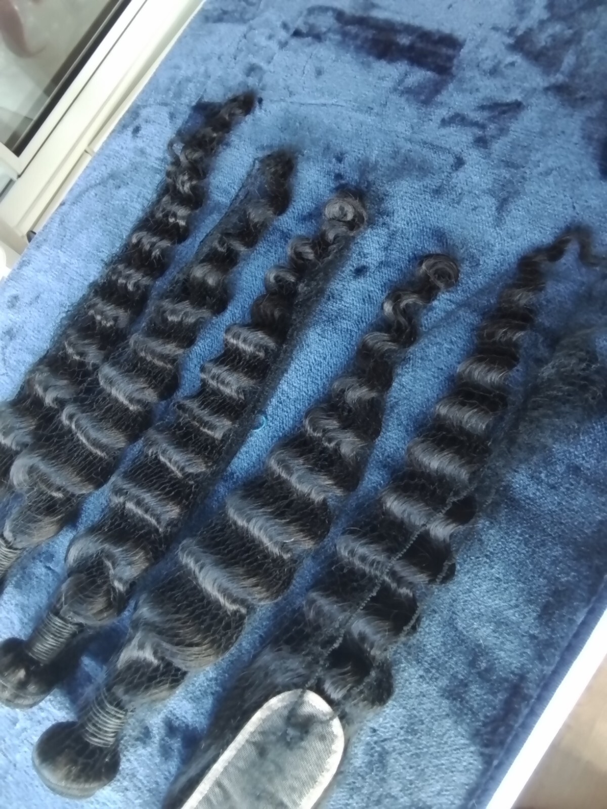 12AA CAMBODIAN VIRGIN LOOSE DEEP WAVES 24+26+28+30&22INCH 2X6 KIM K CLOSURE 450g