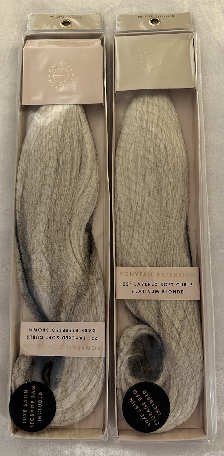 Vegan Synthetic Drawstring Clip Ponytail Extensions 22” Set Of 2 MSRP $96