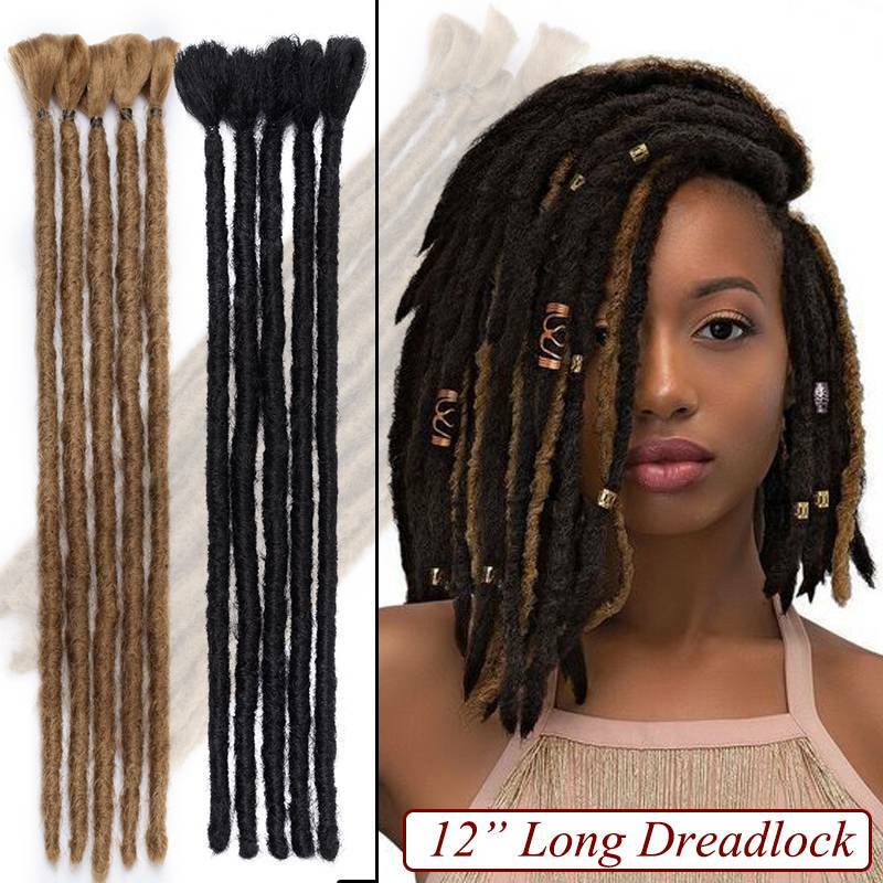 6″ 12″ Men’s Dreadlocks Crochet Braided Dreads Synthetic Hair Extensions Rough