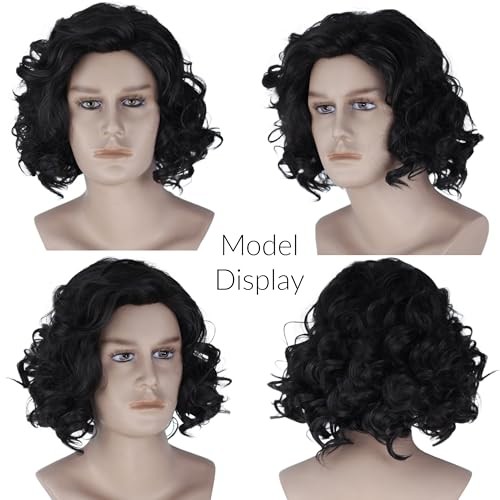 Miss U Hair Unisex Men Adult Short Curly Natural Black Color Cosplay Costume