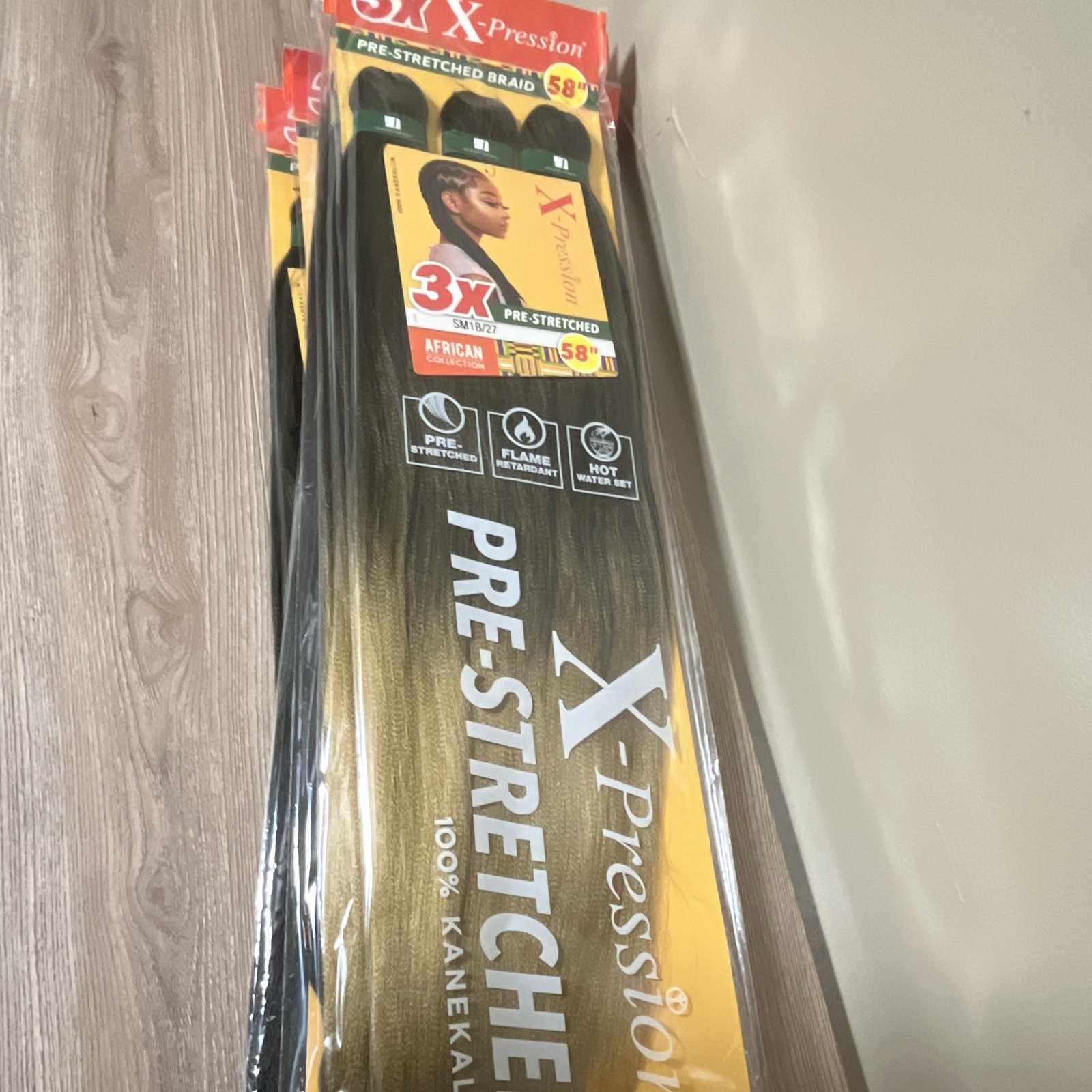 X-Pression Pre-Stretched Braiding Hair 58 in Black 1pack 3pc