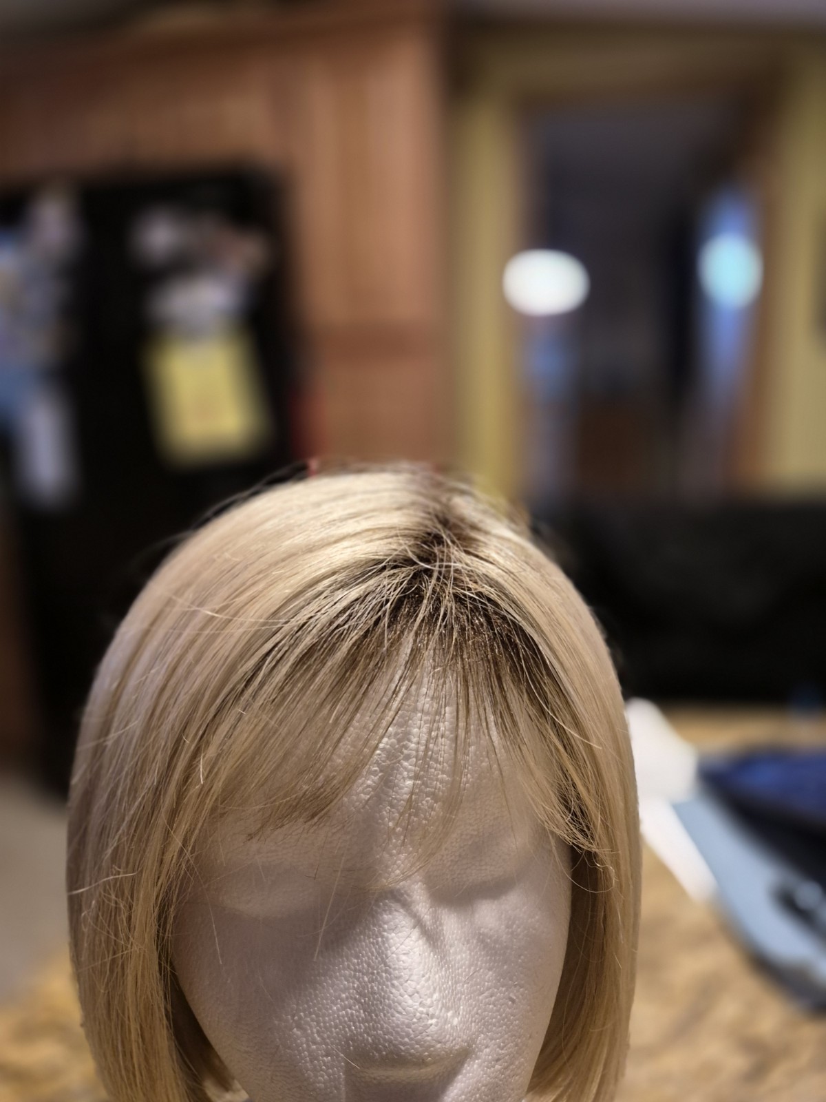 NORIKO Synthetic Short Bob Wig – Open Weft w/Lace Top, Adj. Nape Tabs