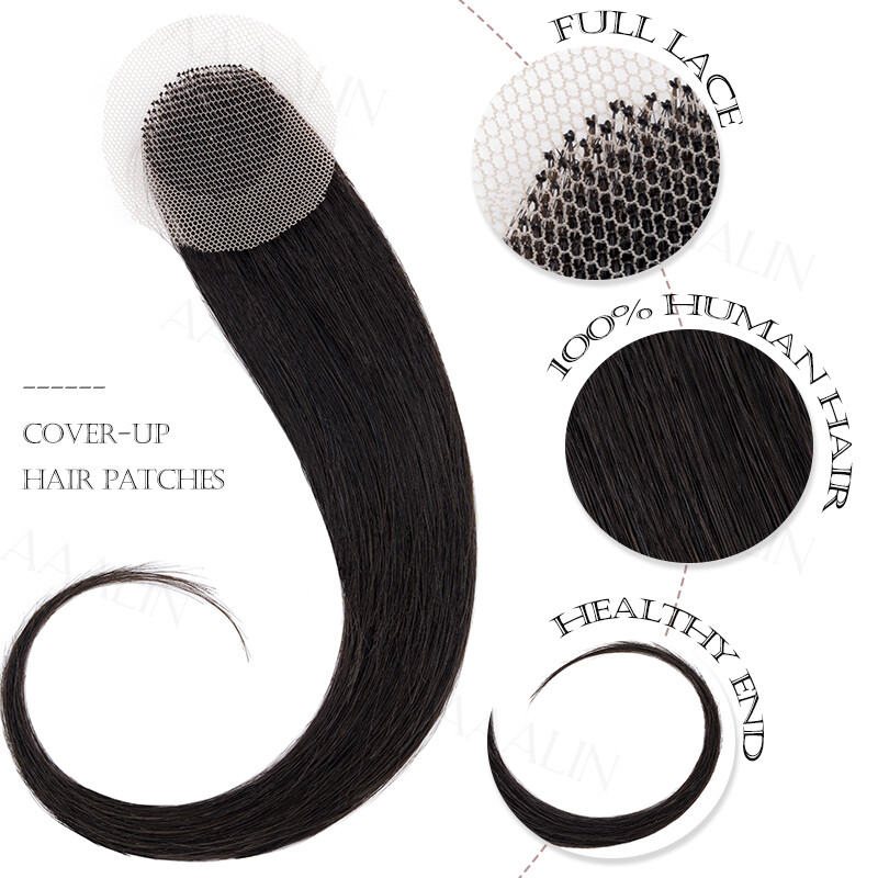 Thin Skin Hairline Bald Spot Hair Patch Frontal Hairpiece 100% Remy Human Hair