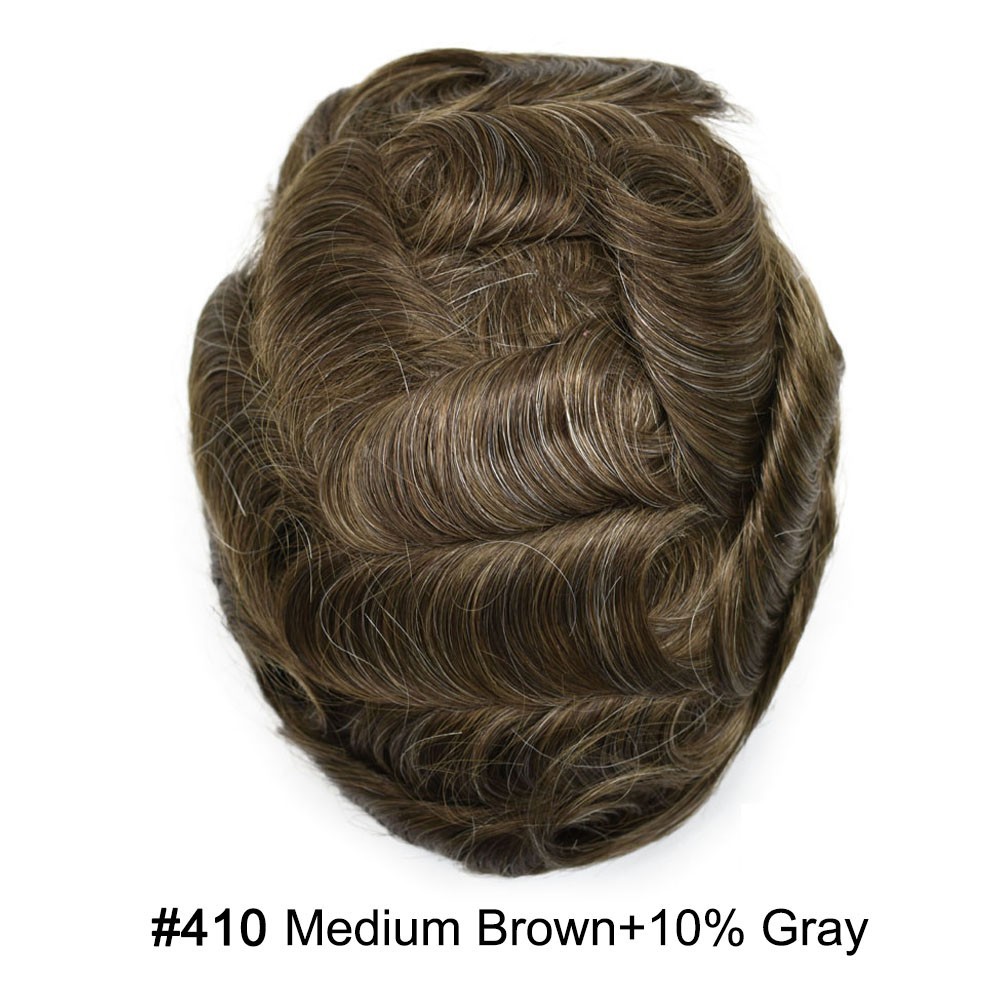 Full Poly Skin Mens Toupee Injected PU Human Hair Toupee Replacement Wig for Men