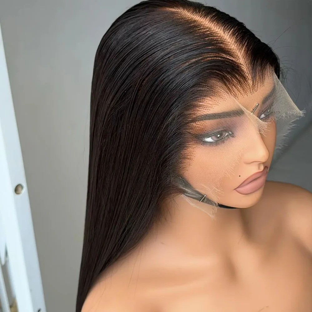 Straight Lace Front Wigs Human Hair 250% Density 13×4 Full Frontal Transparent
