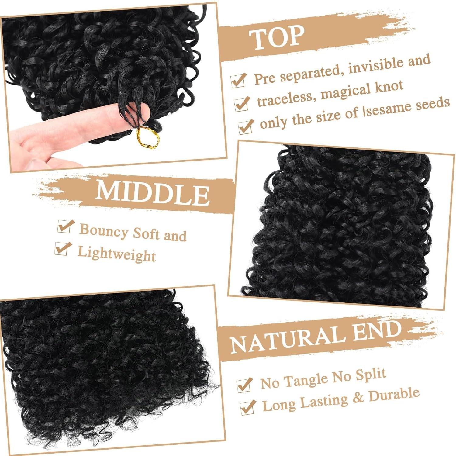Invisible Mini Knots 14″ Crochet Hair for Effortless Styling – 100% Natural Look