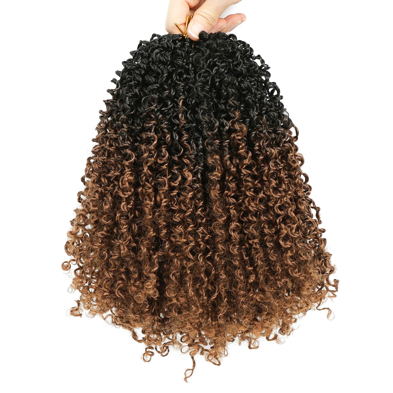 8 Inch Yanky Twist Crochet Hair 8 Packs Pre-looped Brown Spring Mini Passion