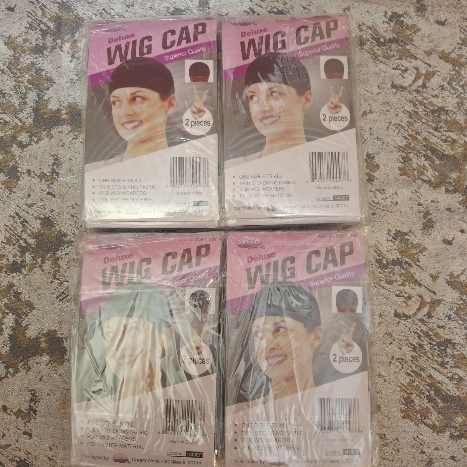 Dream World Deluxe Wig Cap 24-Pack Lot 48-Pcs 0097NA Black Stocking OSFM Bulk