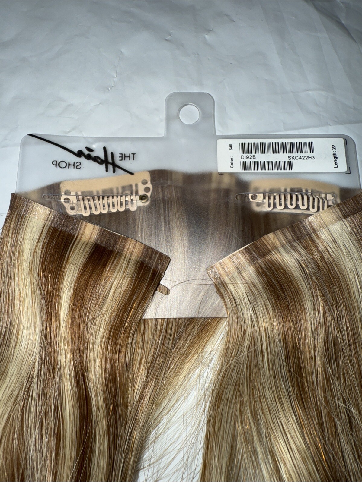 THE HAIR SHOP SKINNY (4) CLIP IN EXTENSIONS 22” LENGTH COL/640 NEW WITH TAGS