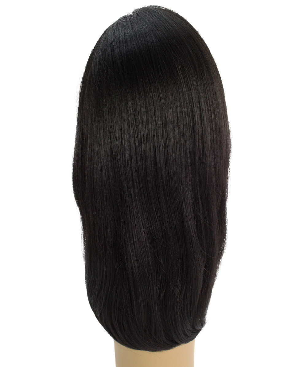 LUXLUXE Valona Straight 20 in 4X4 Hand Tied Lace Front Wig, Natural Black