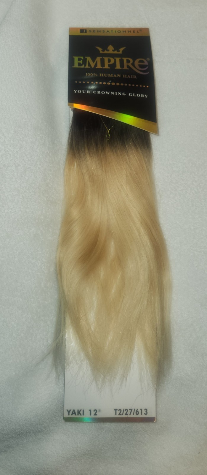 Sensationnel Empire Human Hair Yaki Straight Weft 12in Argan Oil T2/27/613