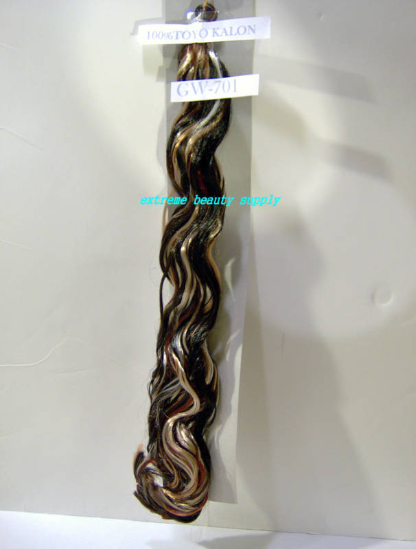 yellow green orange pink wave curly toyokalon synthetic braid hair extension