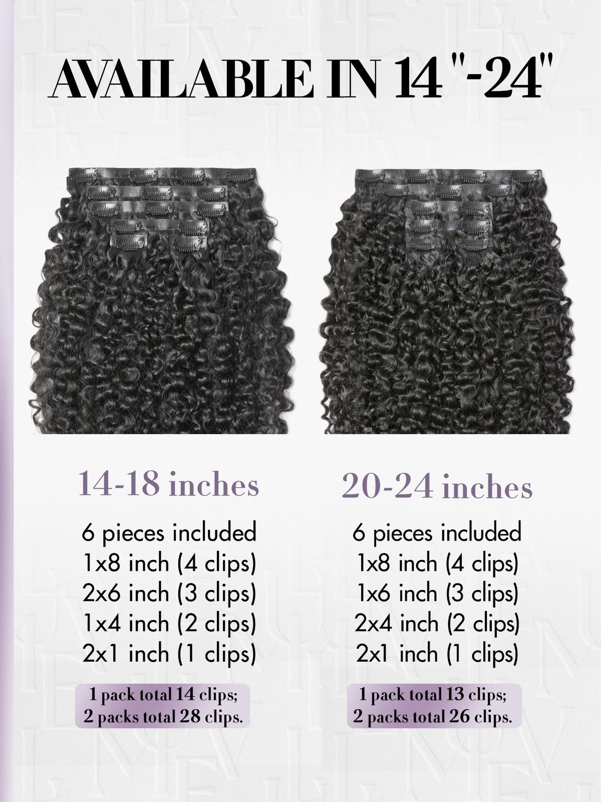 Invisible Messy Curly Clip-In Hair Extensions, 18″ Remy Human Hair, 110g, 6Pcs –