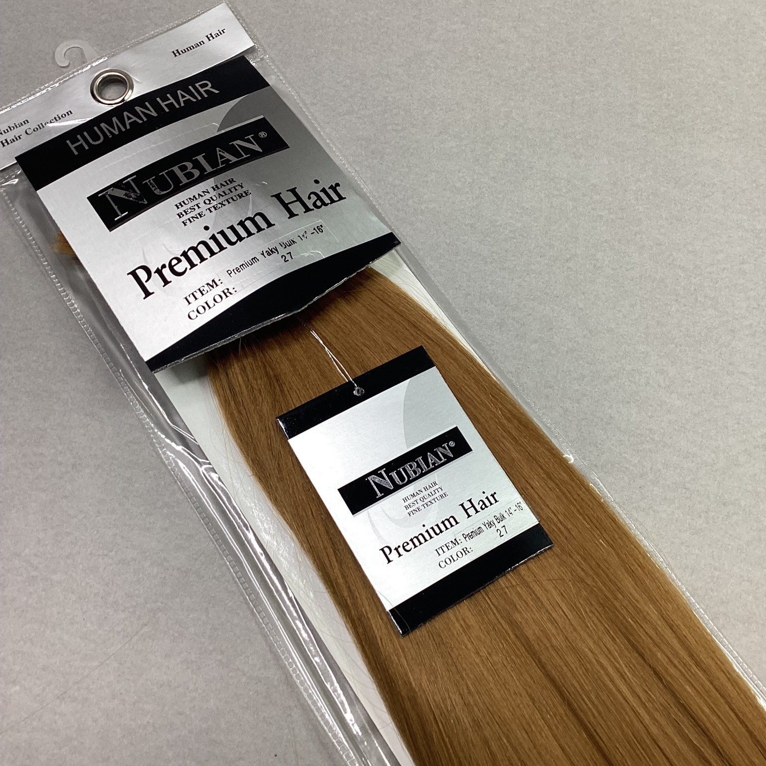 NUBIAN Premium Yaky Bulk Human Hair Extensions 14″-16″ Color 27 Straight