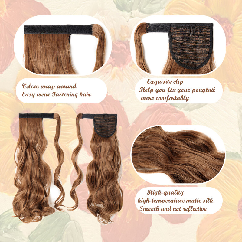 US Thick Clip In Hair Extensions Pony Tail Wrap On Ponytail Long Real As Human